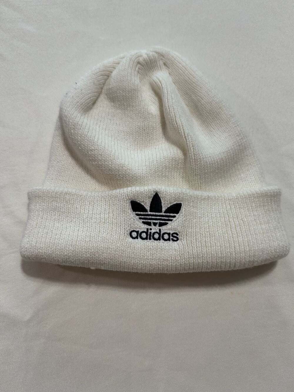 Adidas Originals White Trefoil Beanie Winter Hat Unisex
